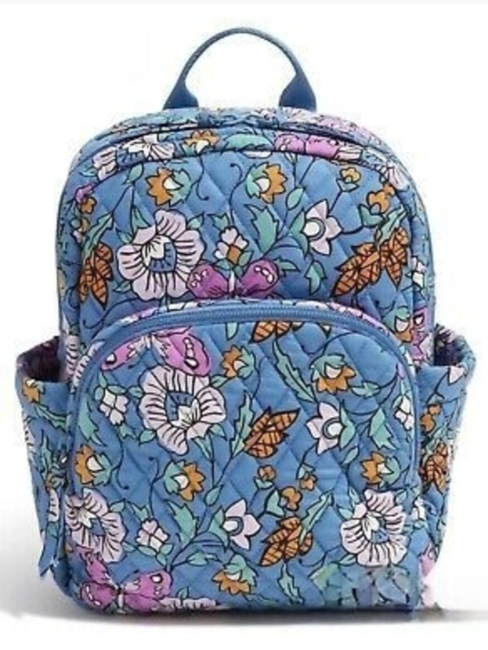 Vera Bradley Kids Quilted Floral Backpack - Blue - Picture 3 of 10